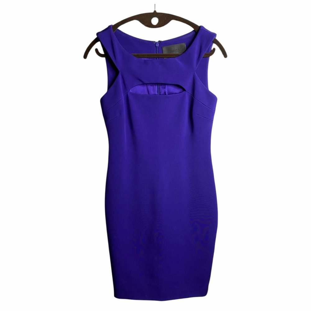 Cushionie Et Ochs Purple Cutout Mini Dress
